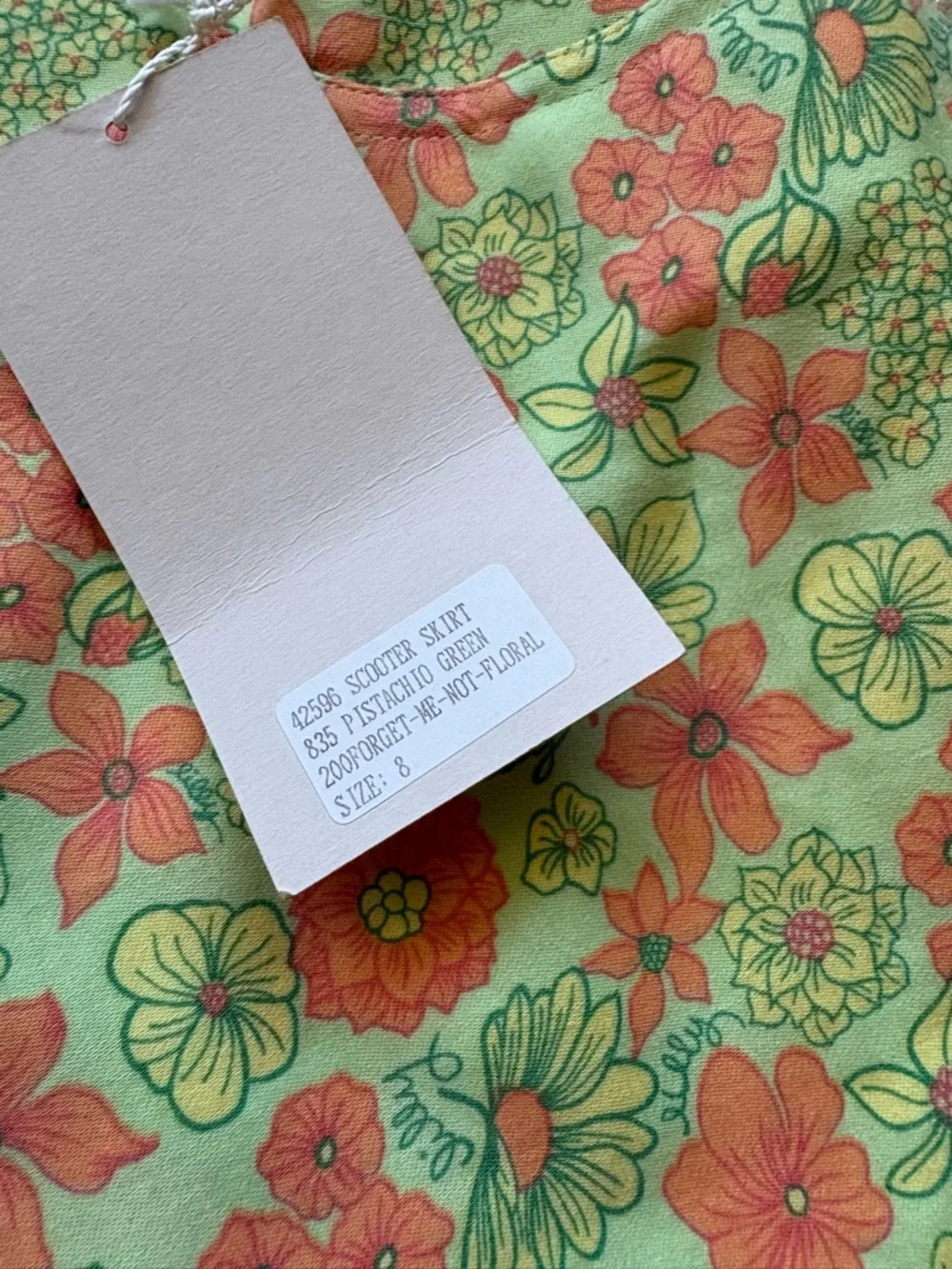 Lilly Pulitzer Scooter Skirt‎ Skort Size 8 Pistachio Green Forget Me Not Floral